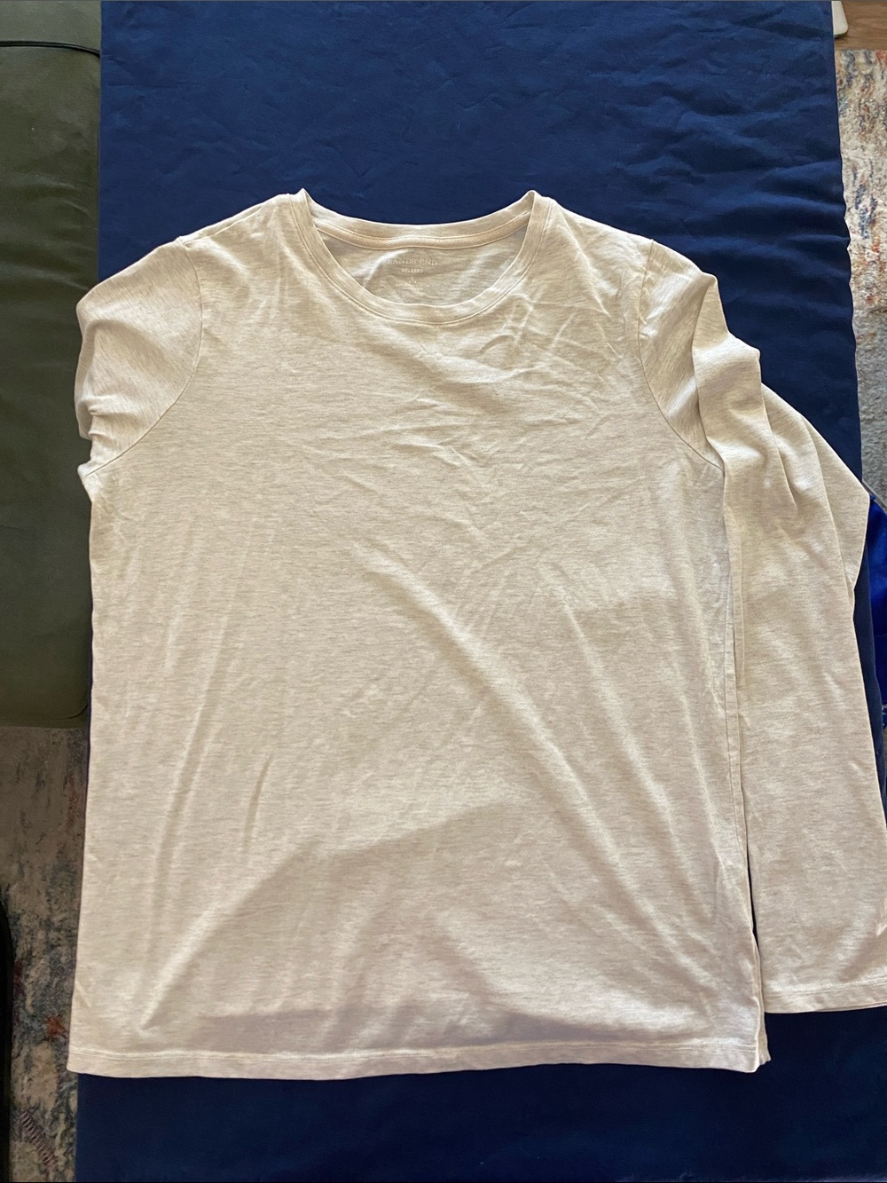 Lands' End Women's Cream Long Sleeve Tee | Size S